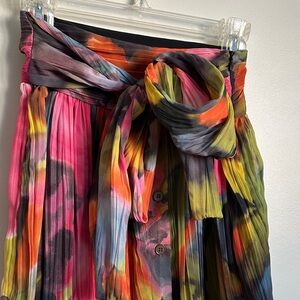 Walter Baker Colorful/MultiColor Pleated Mini Skirt with Wrap Front